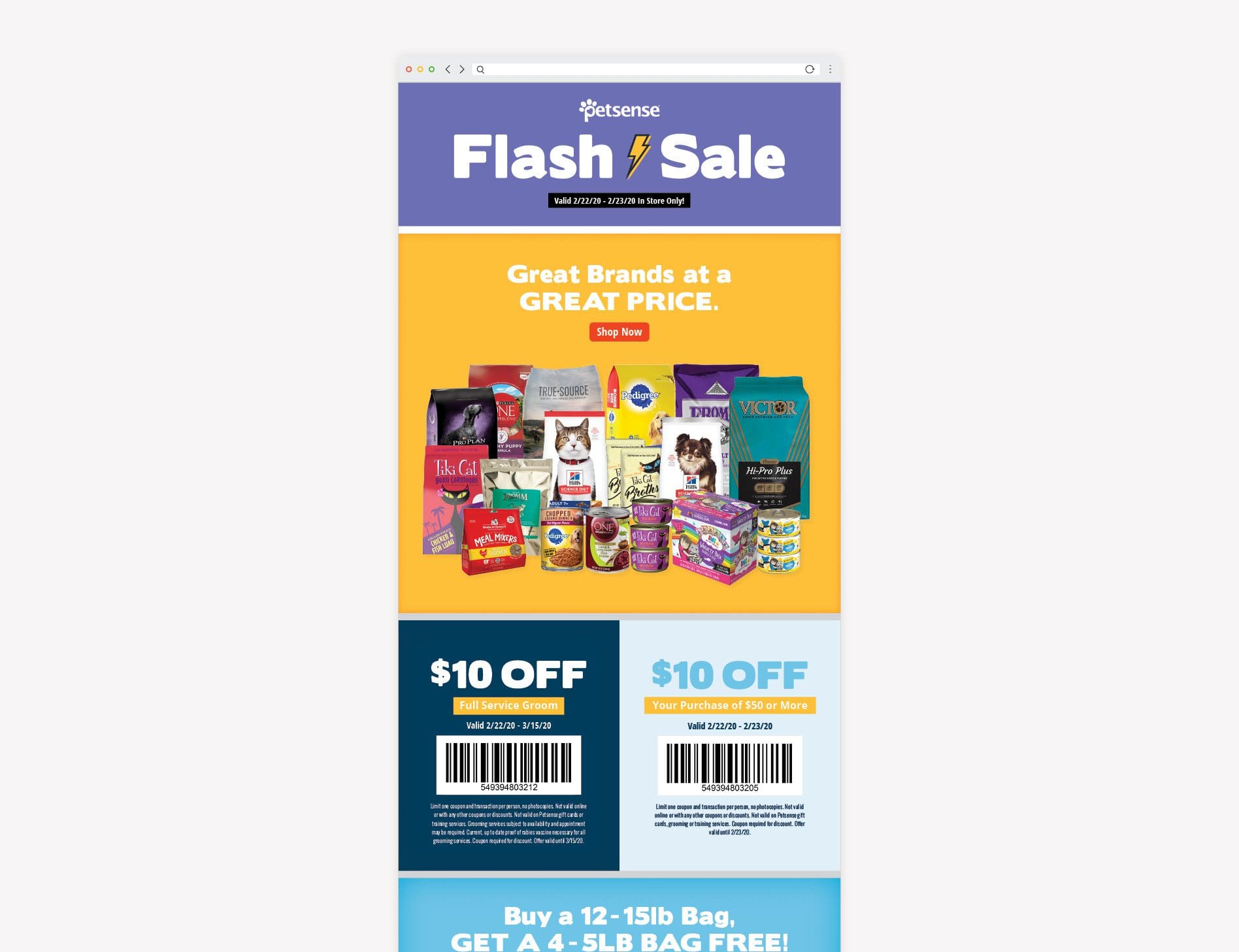 pet retail marketing email