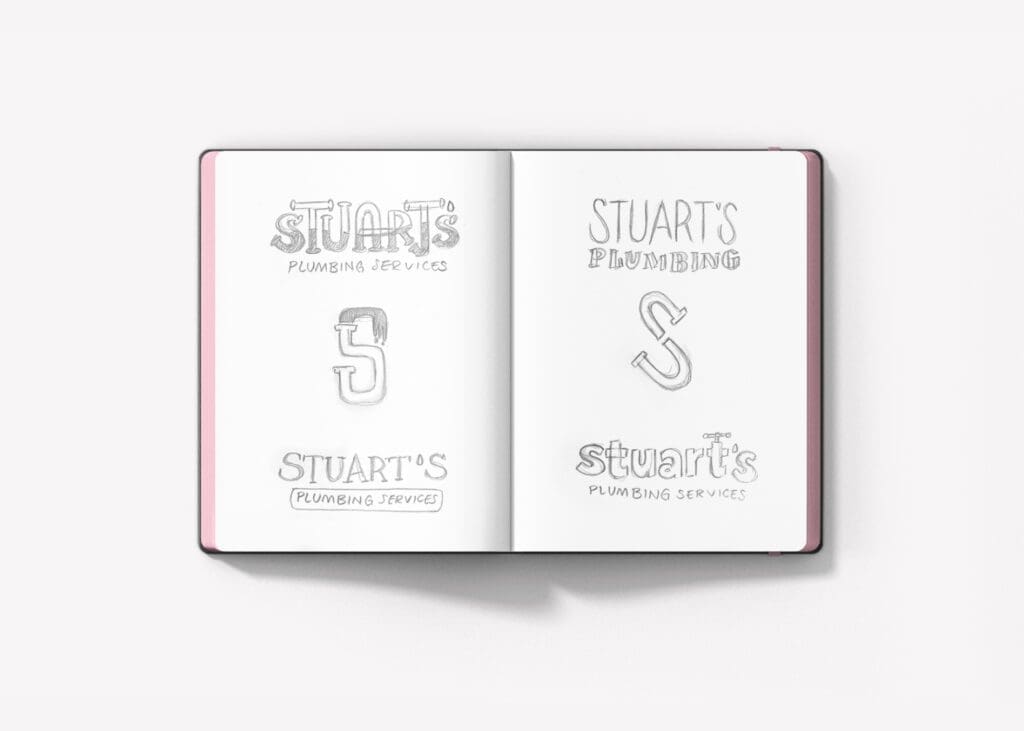 plumbing logo sketch design