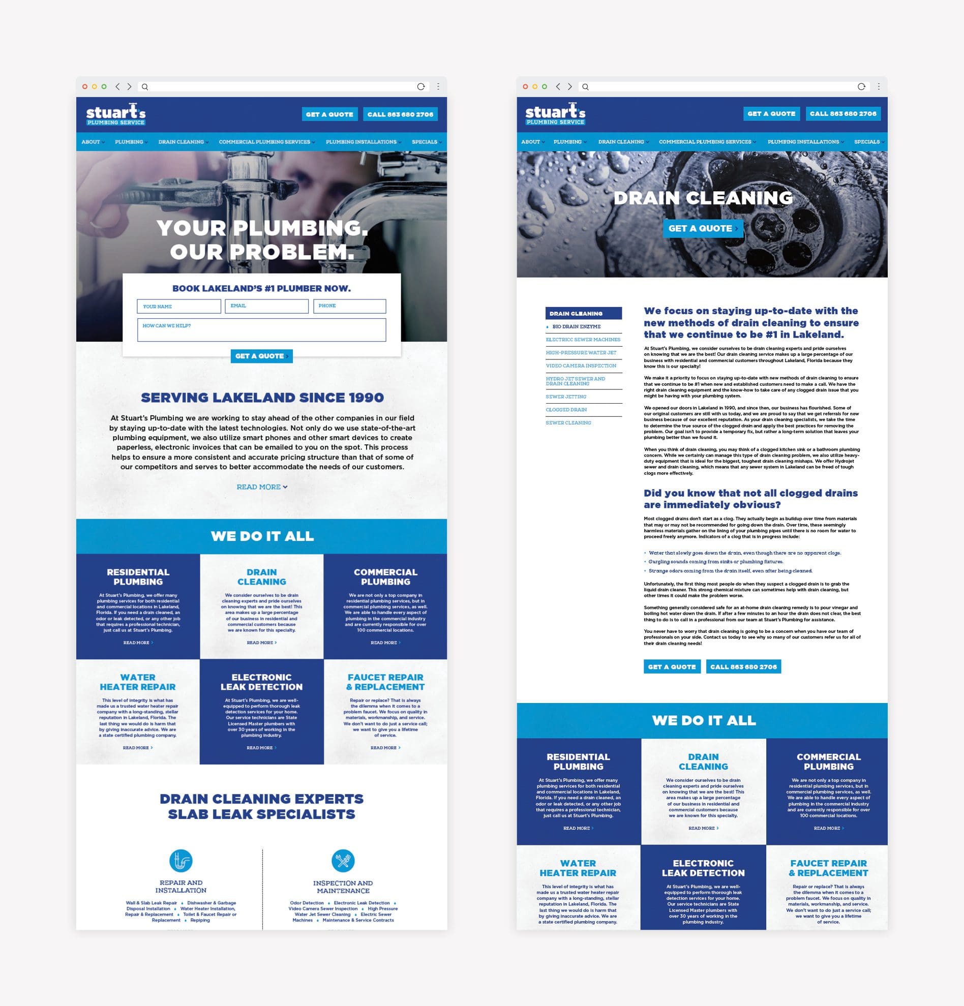 plumbing website design