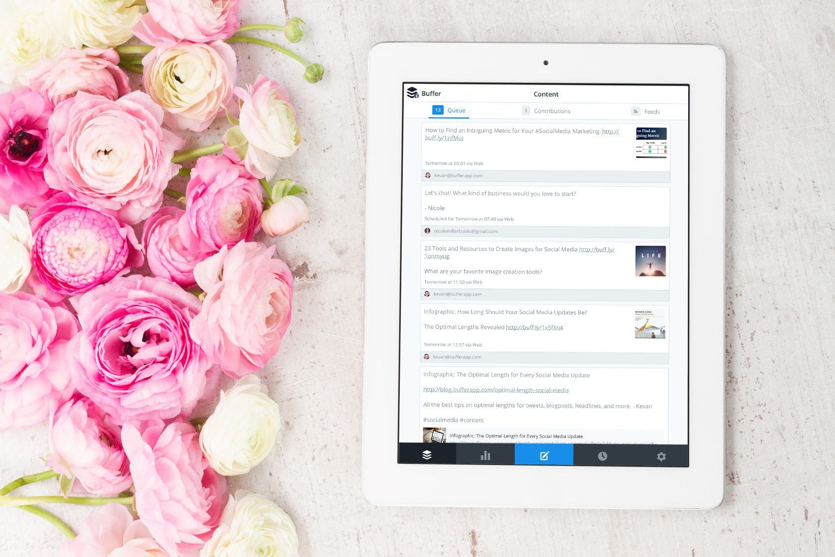 social media content calendar