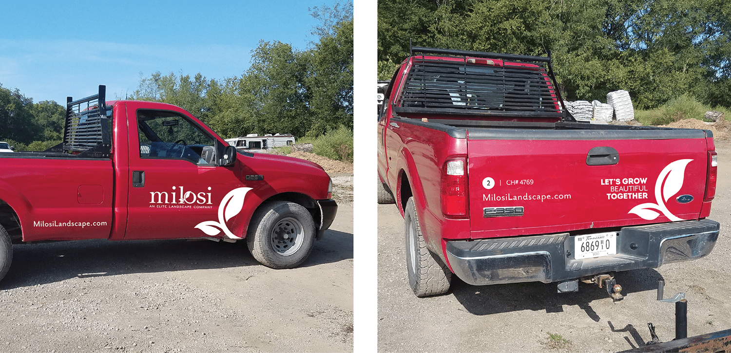 landscaping truck wrap graphic design