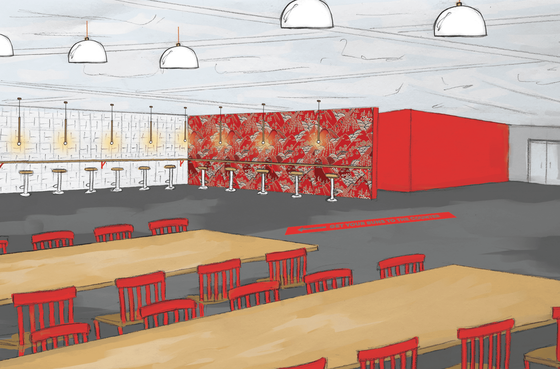 restaurant environmental rendering design