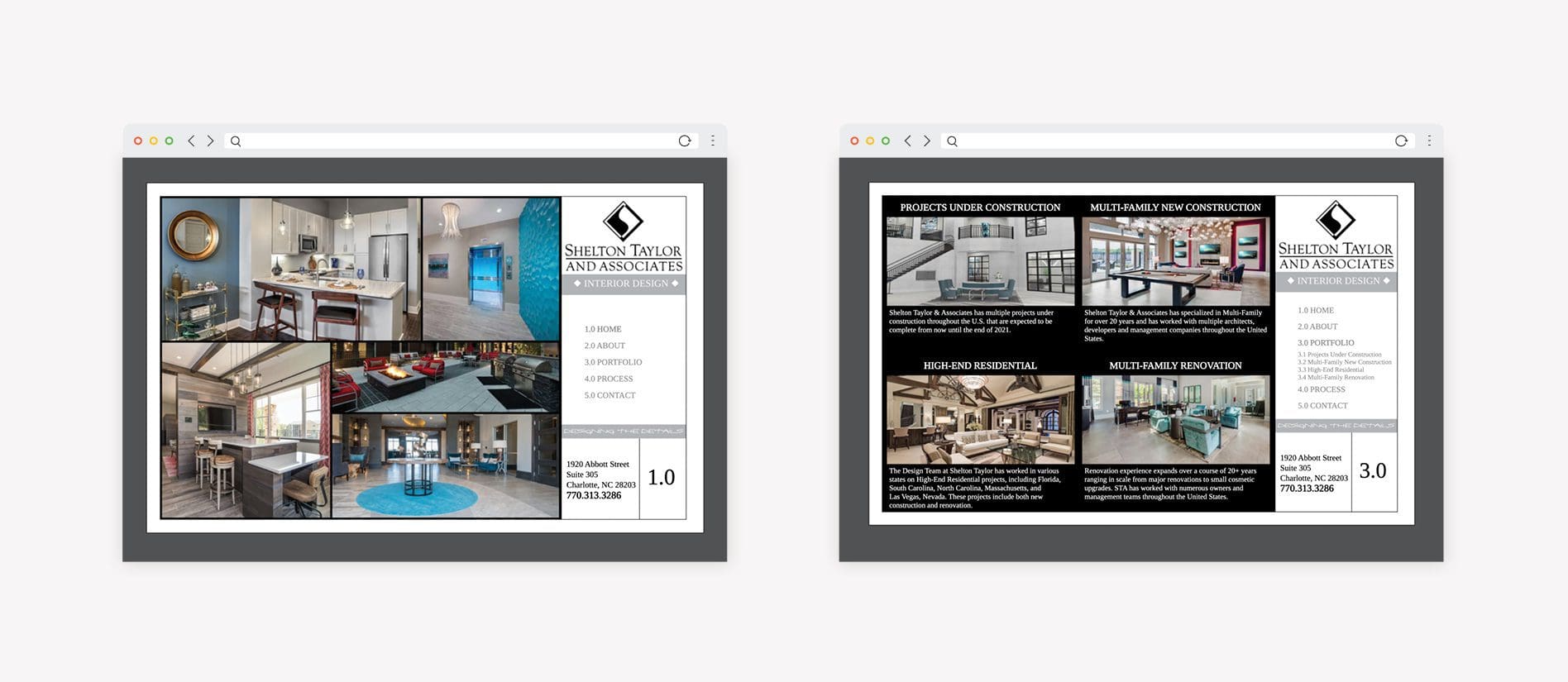 Before Website Redesign for Shelton Taylor site