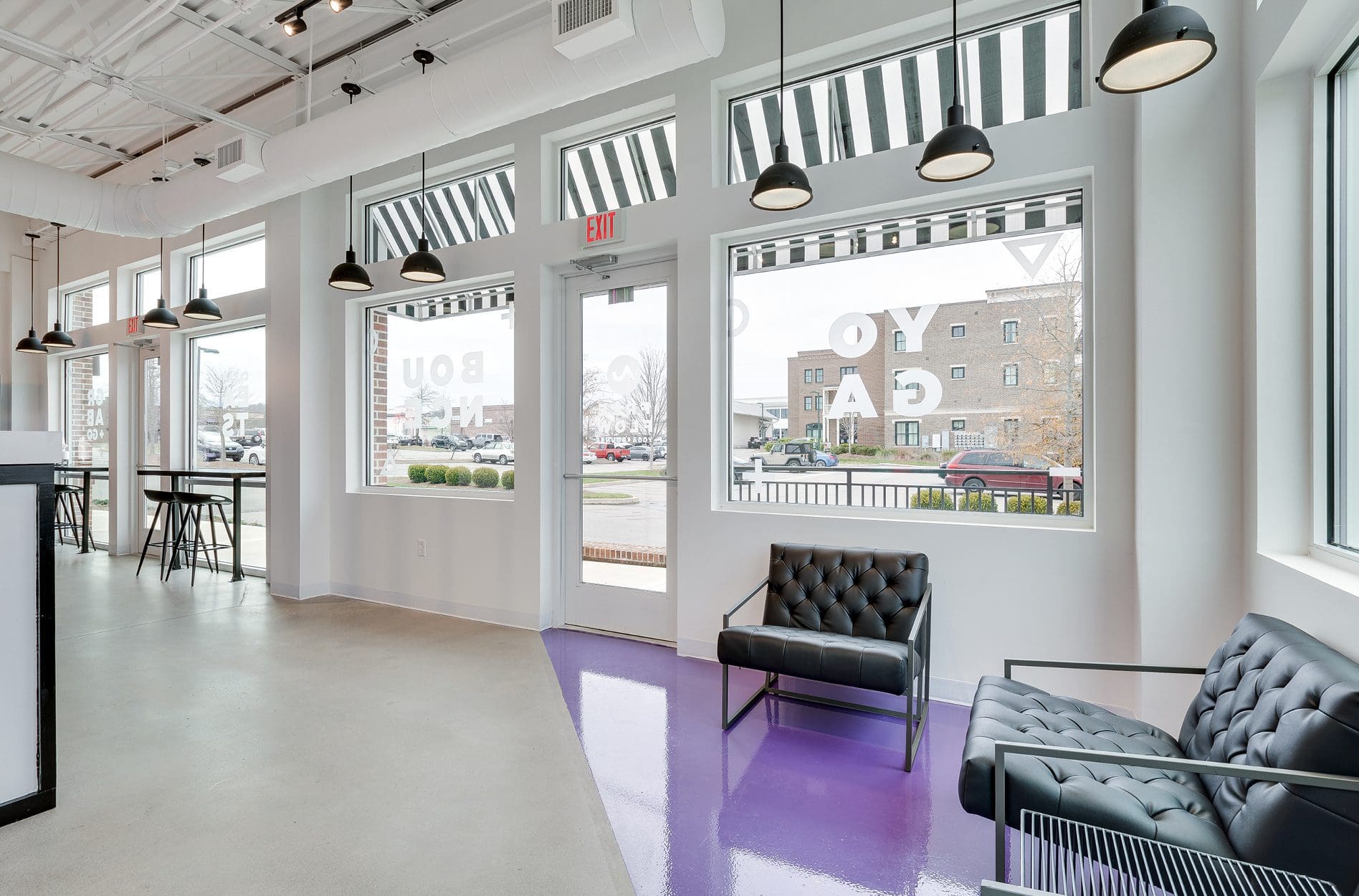 yoga studio interior waiting area