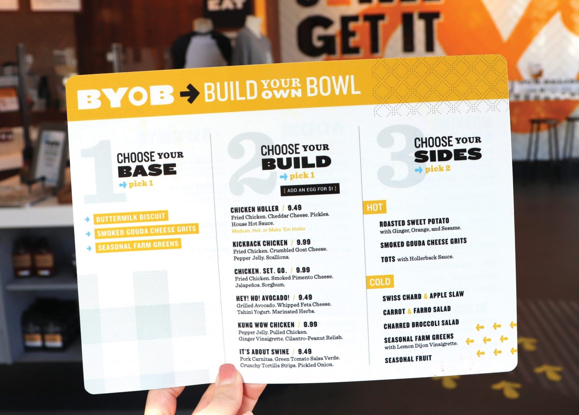 menu design - holler dash nashville