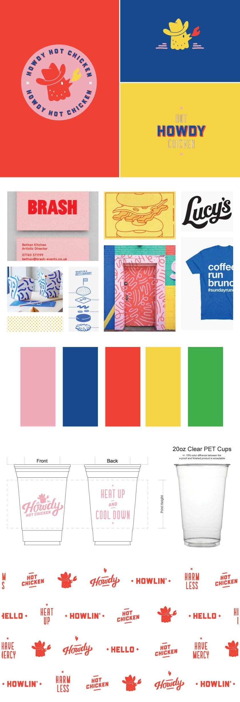 Restaurant Branding for Nashville's Howdy Hot Chicken Branding Mood Board