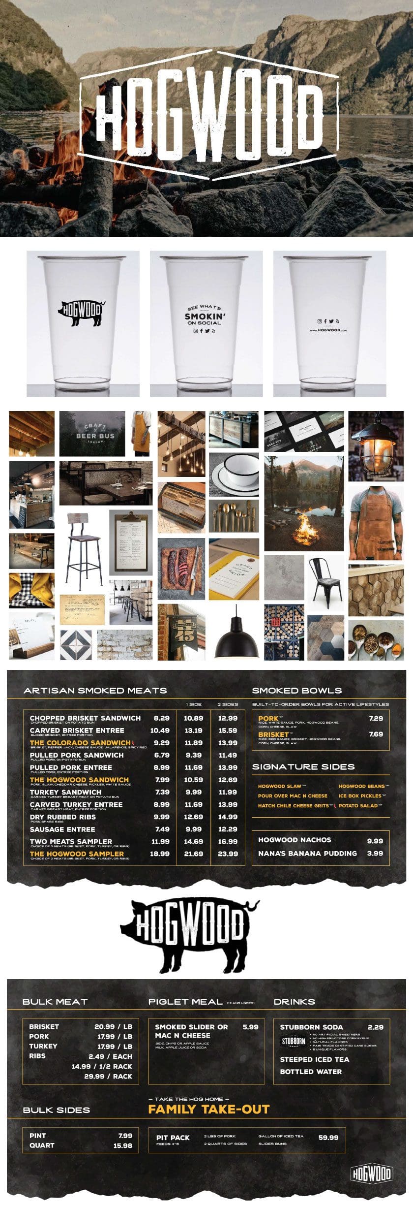 Restaurant Branding Design for Nashville's Hogwood BBQ