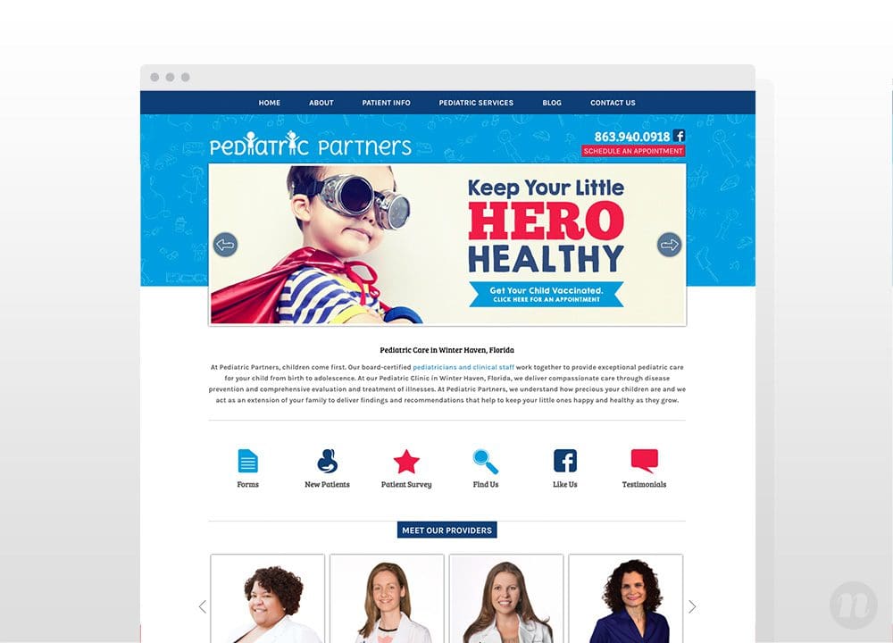 pediatric doctor website design