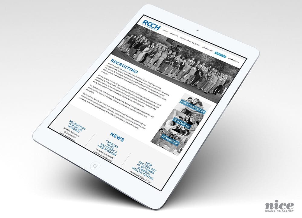 healthcare company website design