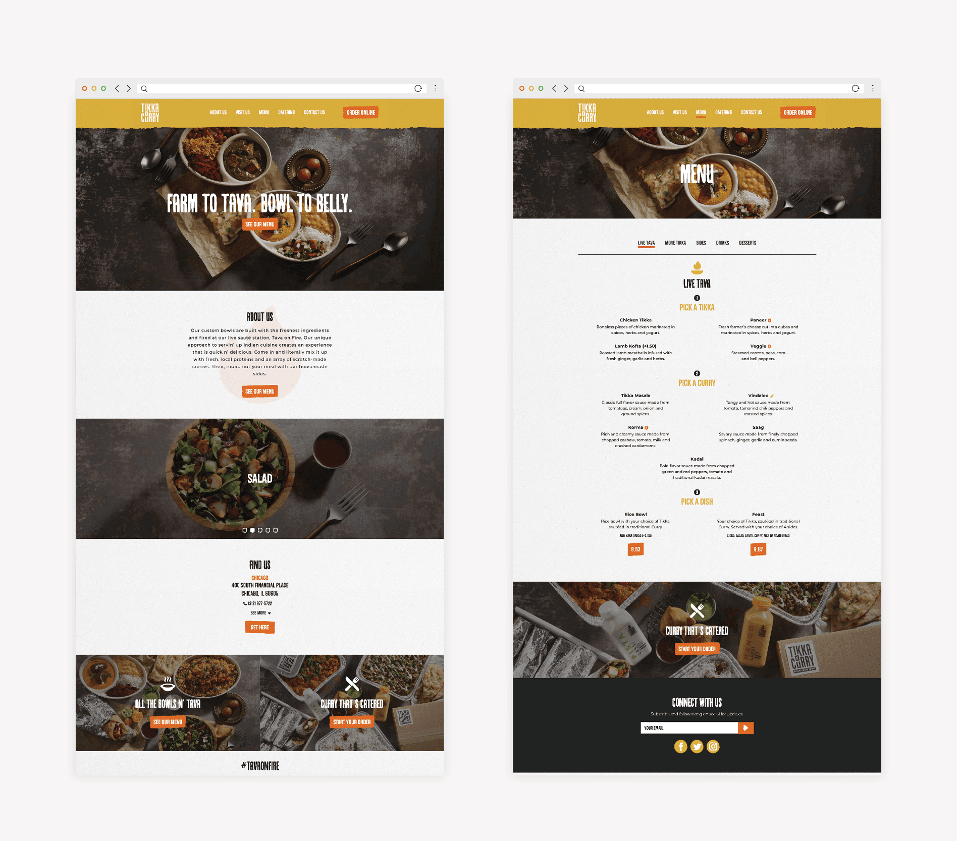 indian food restaurant web design