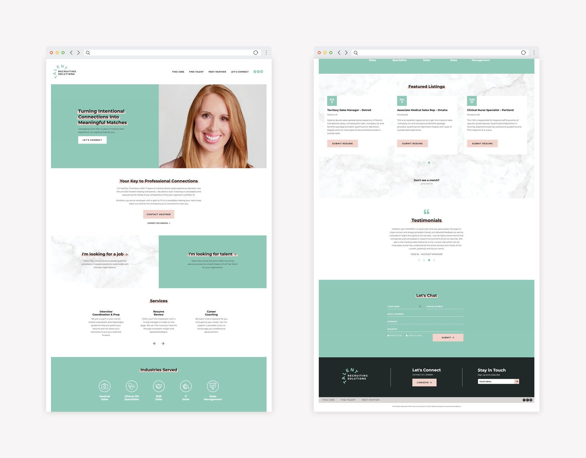job recruiting website design