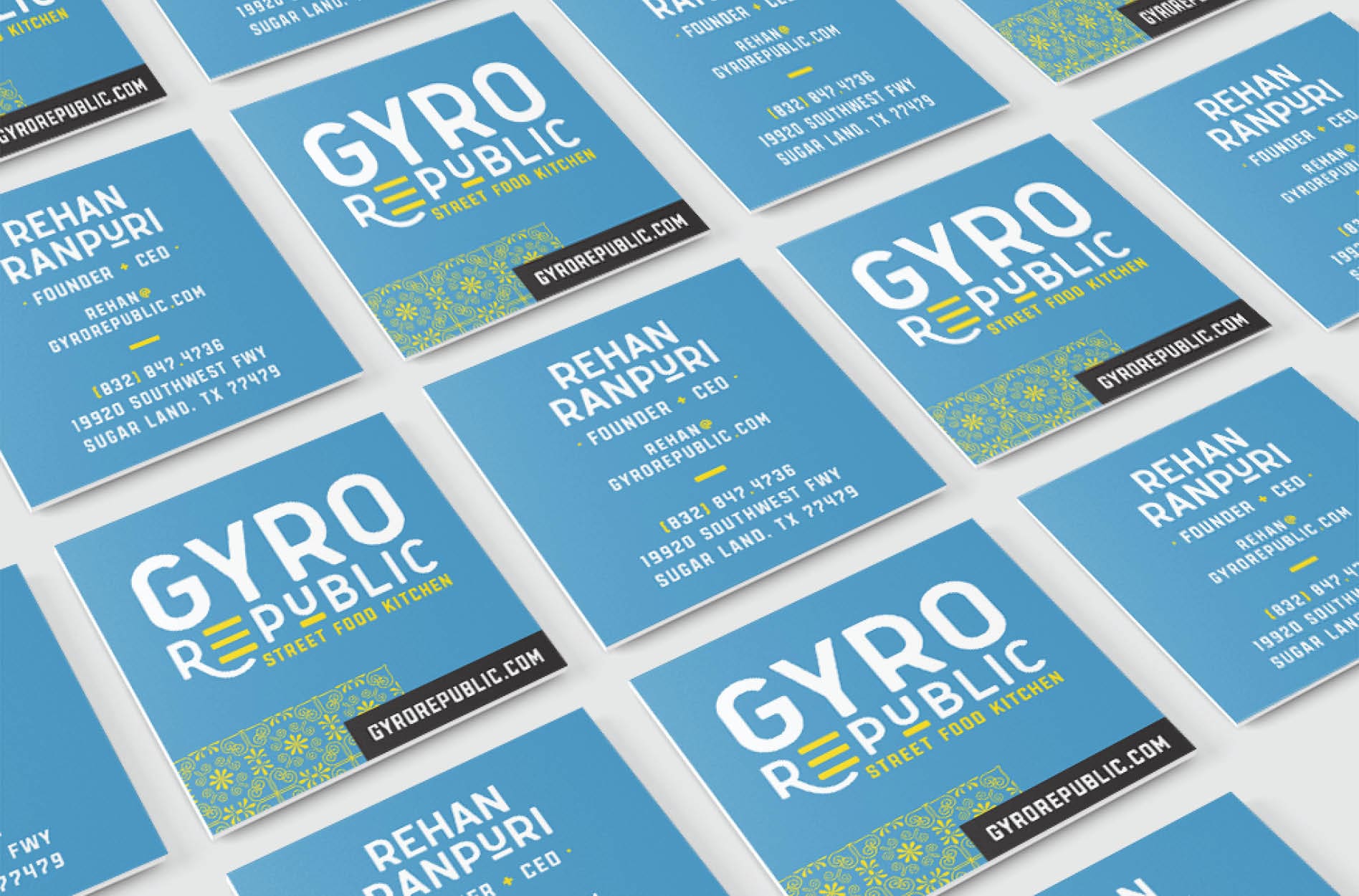 greek restaurant branding business card design