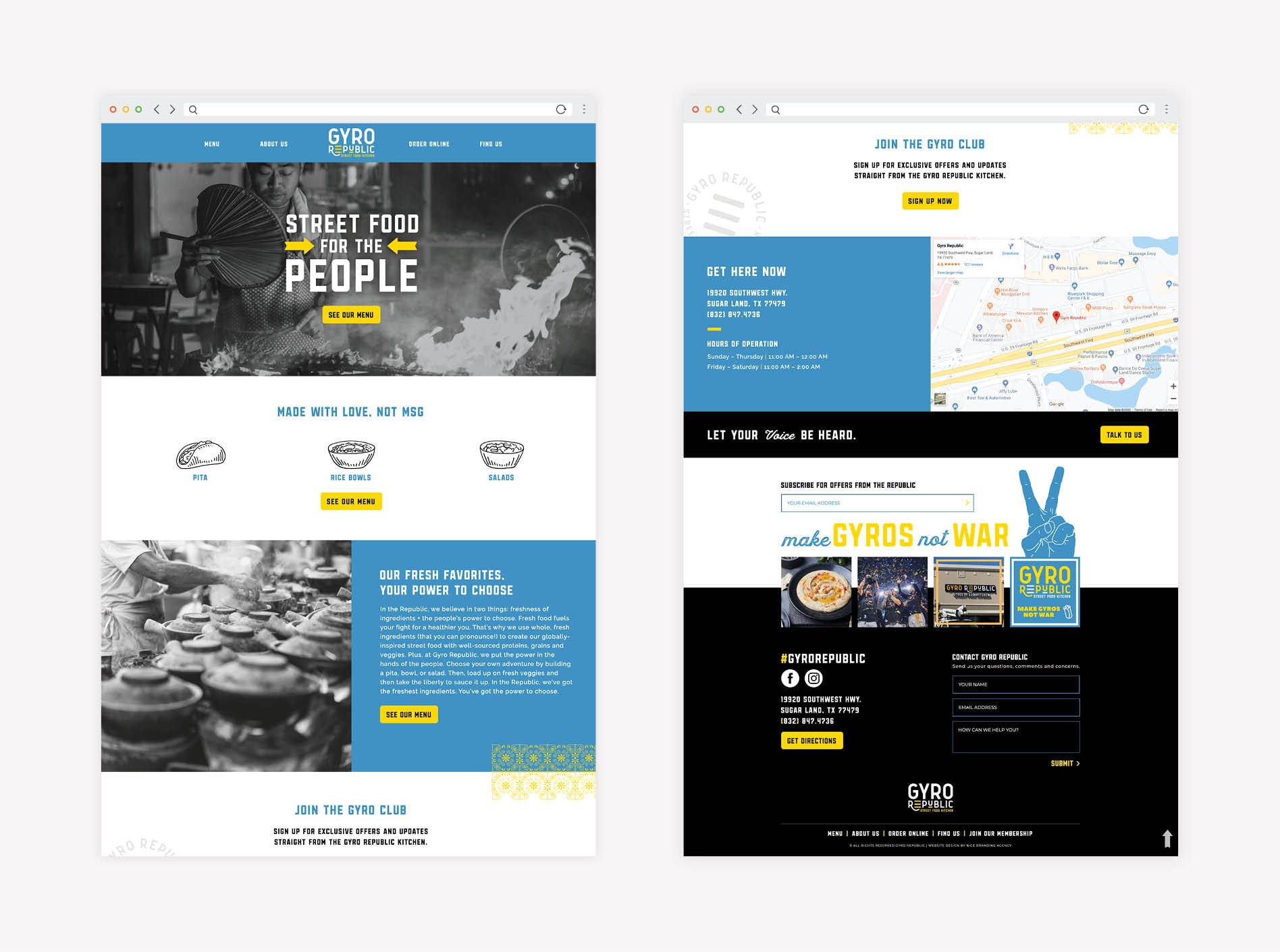 restaurant website design