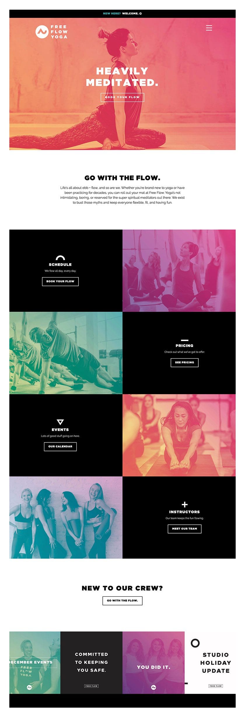 Social Media Management samples by Nice Branding, a leading Nashville digital marketing agency, for Free Flow Yoga.