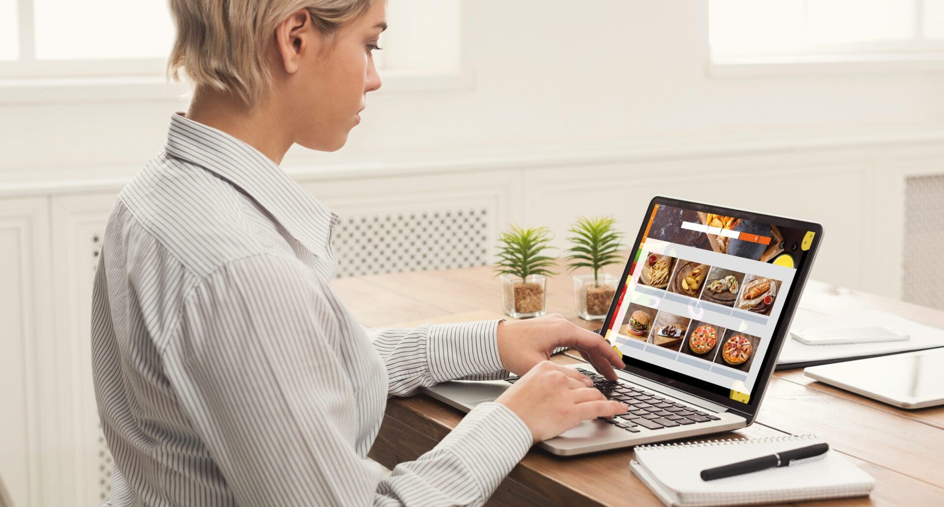 Lady Using Laptop | Nashville Restaurant Website